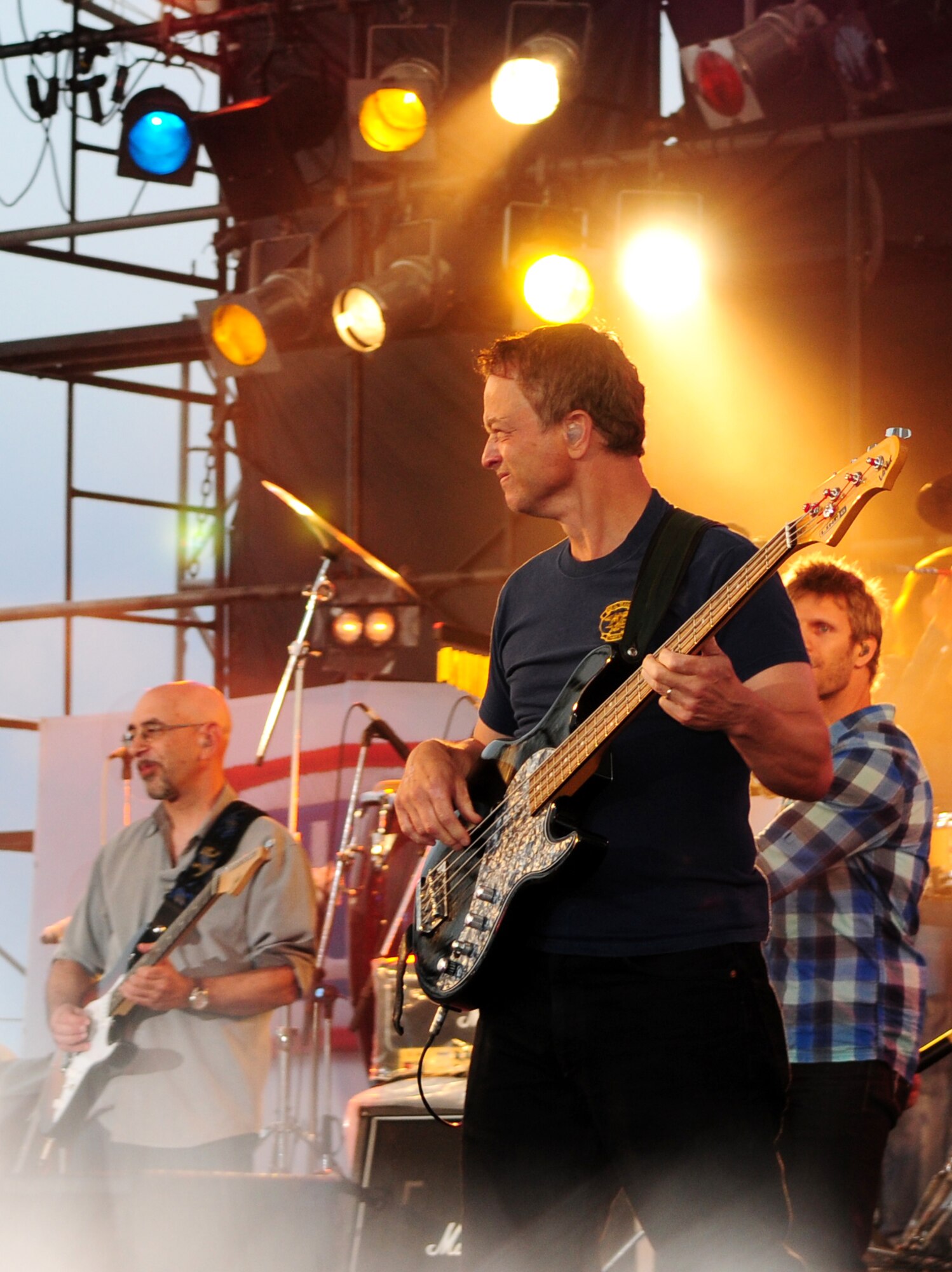 Gary Sinise and the Lt. Dan Band perform for Americans and Okinawans during AmericaFest 09' at Kadena Air Base July 4th. (U.S. Air Force photo/Staff Sgt. Lakisha Croley)       