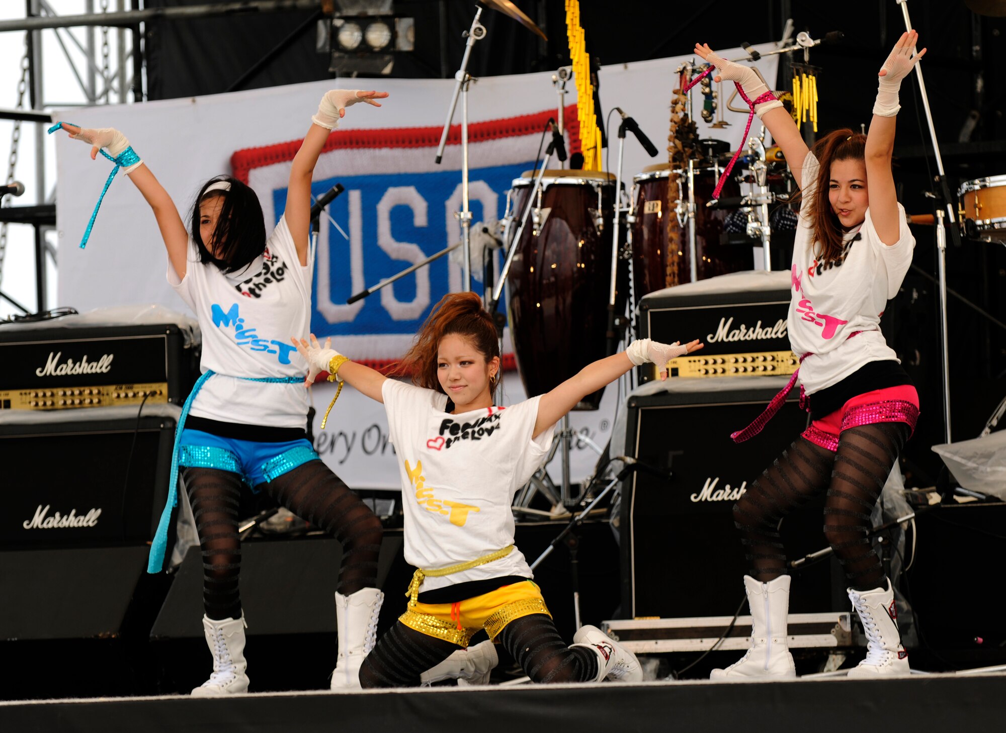 T-Da dancers thrill the crowd during their performances for U.S. and Okinawans during Americafest 09' at Kadena Air Base, Japan, July 4. 
(U.S. Air Force Photo/Airman 1st Class Chad Warren) 
