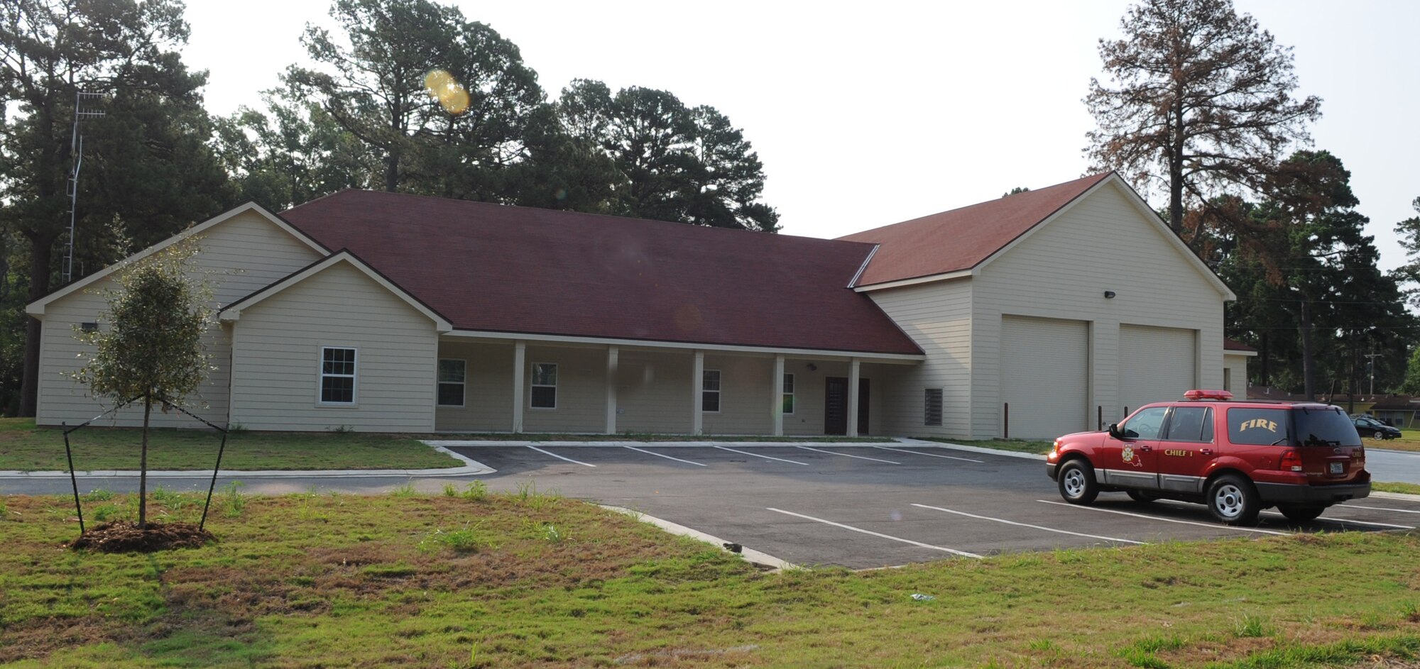 BARKSDALE AFB, La.-- Construction on the new fire station was finished in the fourth week of May. Barksdale is awaiting legal procedures before moving in and becoming fully-operational out of the new facility. (United States Air Force photo by Senior Airman Alexandra Longfellow) (RELEASED)