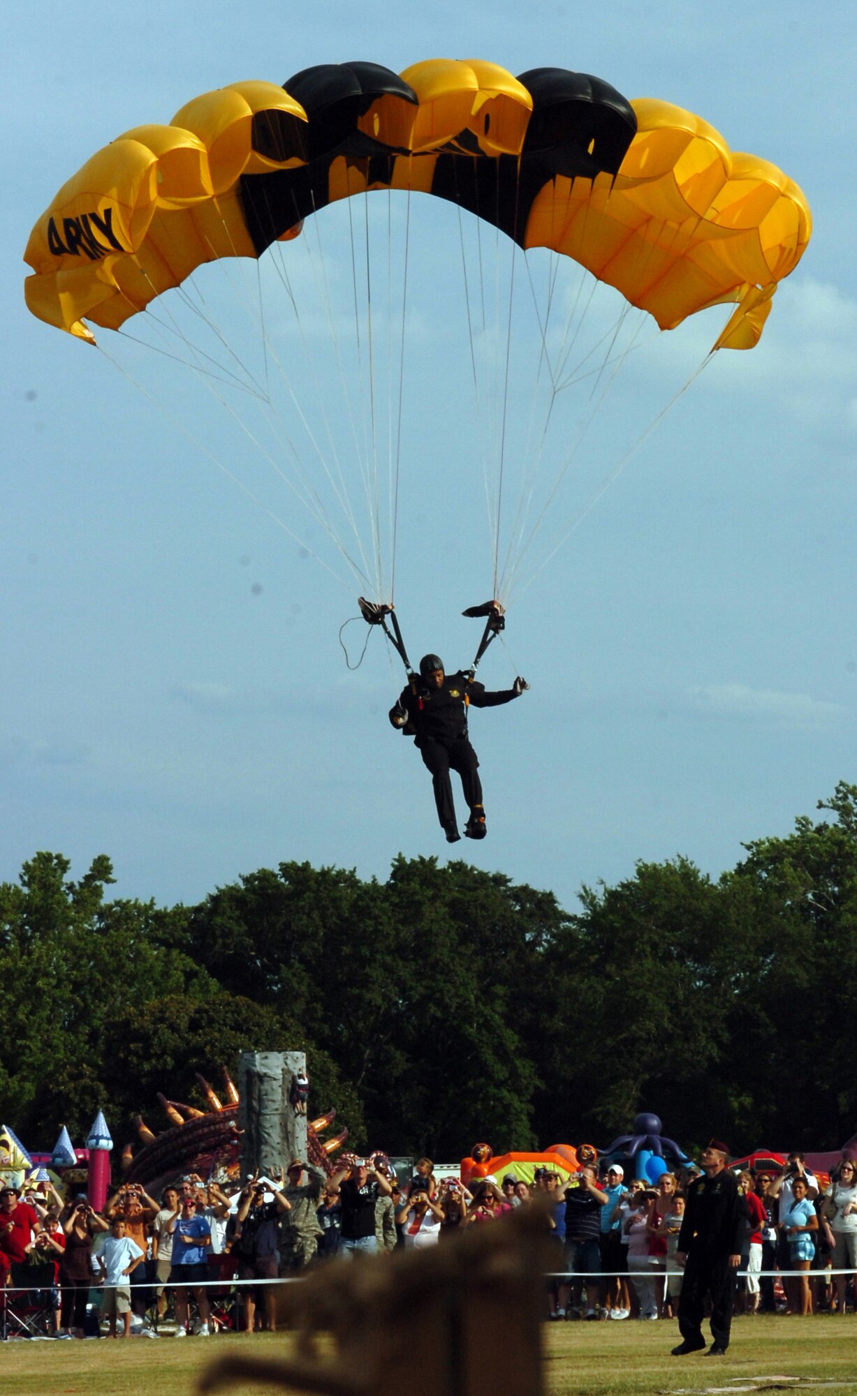 Fireworks light up the sky over Fort Bragg Saturday at Operation Celebrate Freedom VII. About 45,000 people attended the day’s events, which included performances by country music artists Julianne Hough and Jason Michael Carroll, The Golden Knights and Fayetteville Symphony Orchestra. A flag ceremony, remarks by Lt. Gen. Lloyd J. Austin III, XVIII Airborne Corps and Fort Bragg commanding general, and a fireworks display were also included in the July 4 celebration.