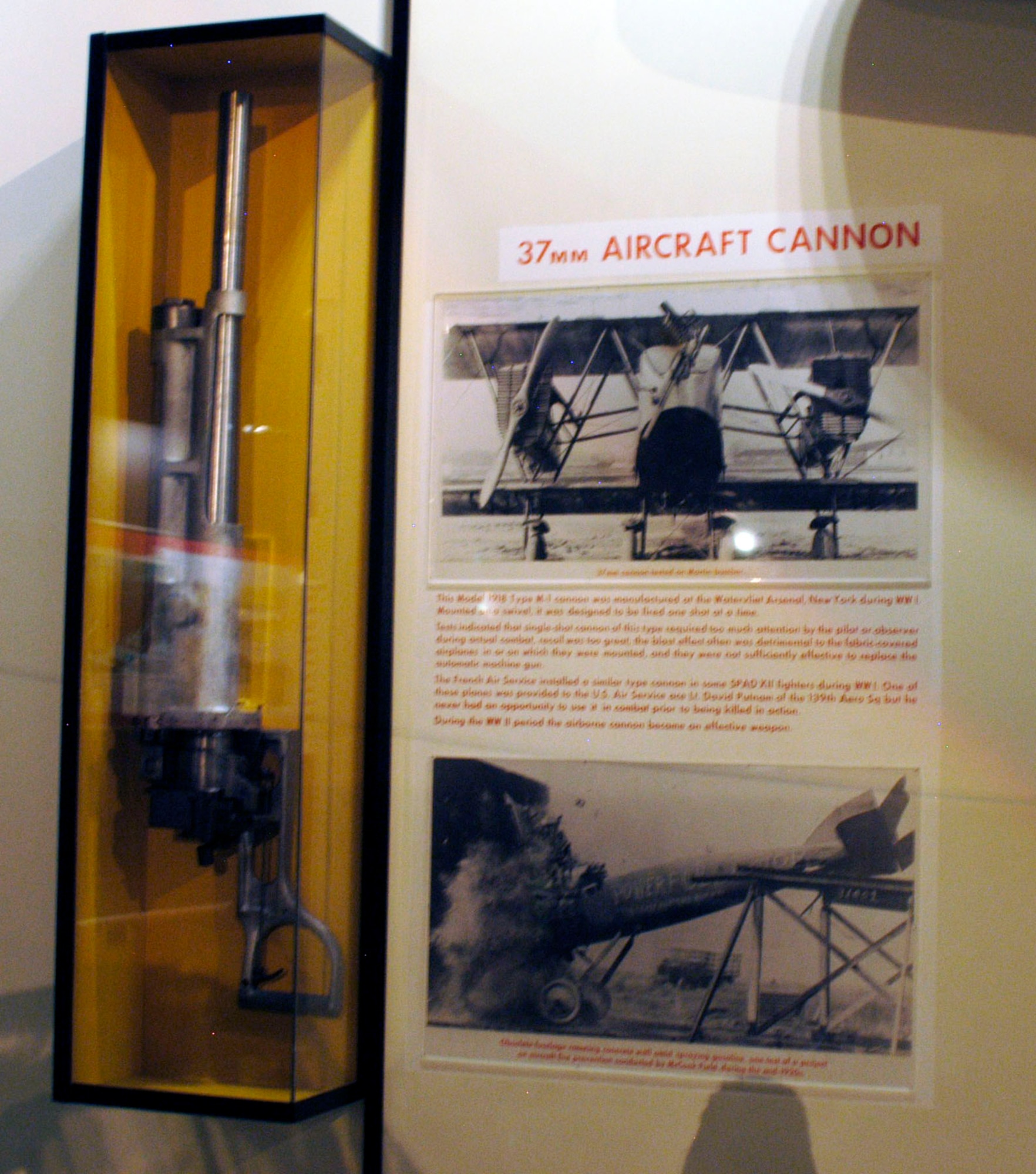 DAYTON, Ohio -- 37mm Aircraft Cannon in the Early Years Gallery at the National Museum of the United States Air Force. (U.S. Air Force photo)