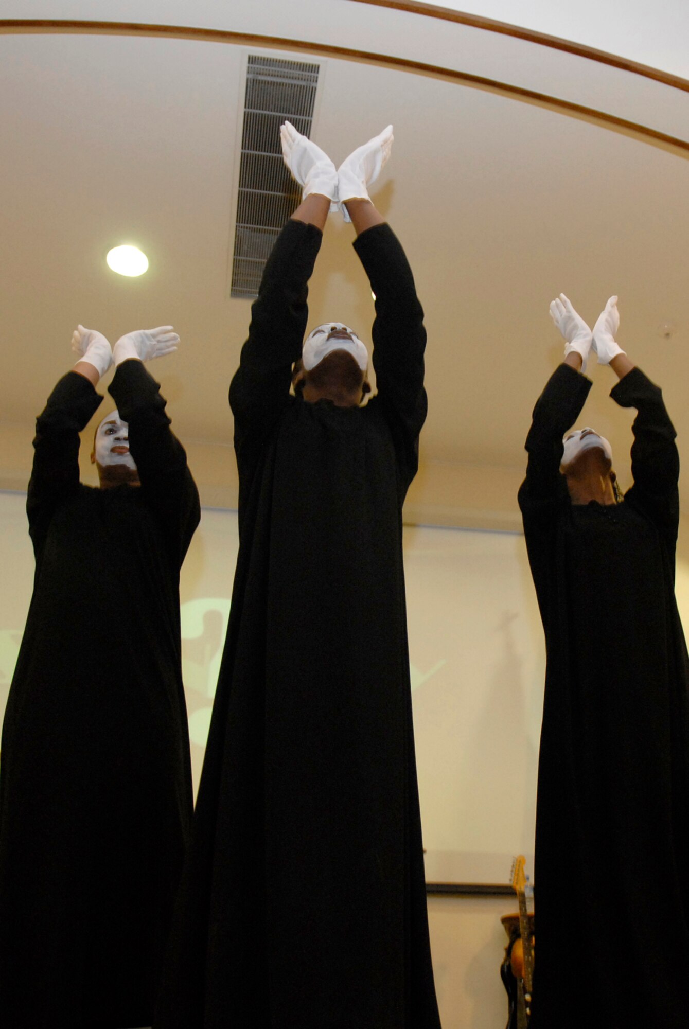 Members from the Liturgical Dance Ministry perform at the Victory Chapel Christian Concert July 5, here. Servicemembers from all different Christian faiths celebrated a night of worship with song and praise. (U.S. Air Force photo/Senior Airman Andrew Satran)