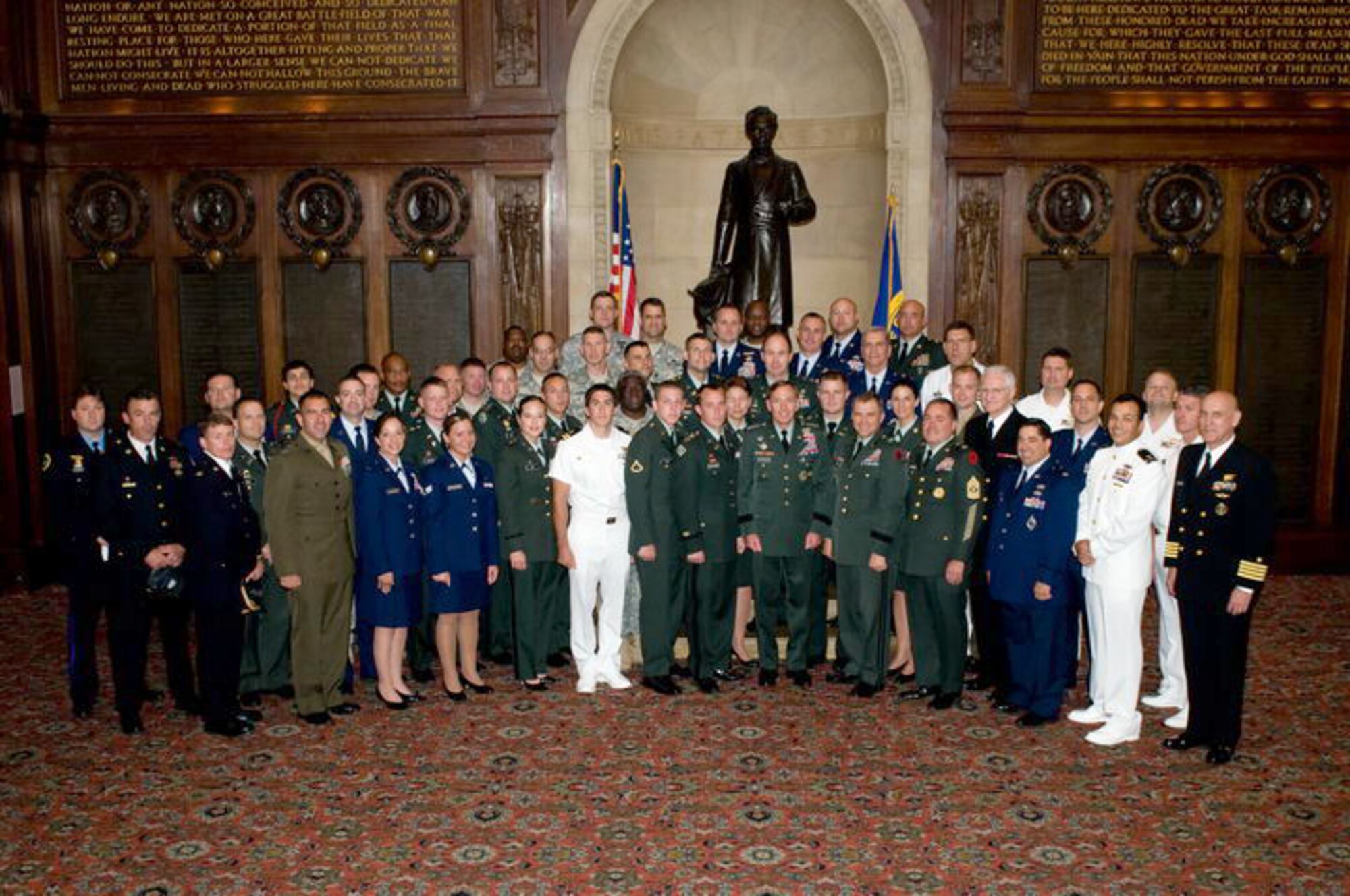 General David Petraeus, Central Command commander, celebrated Flag Day with The Adjutant General for Pennsylvania, Major General Jessica Wright, various members of the 111th FW and members of the Philadelphia Union League June 14. The Union League is a group of the Philadelphia region's leaders in business, education, religion, and the arts and culture.