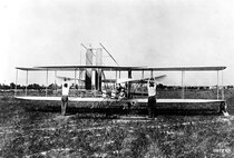 Wright model "A" or "B" rear well on ground, Montgomery, Alabama, 1910