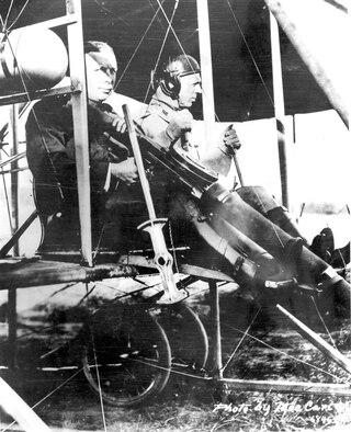 1st Lt. Roy Kirtland at the controls of a Wright B at College Park, Md. in 1912. 