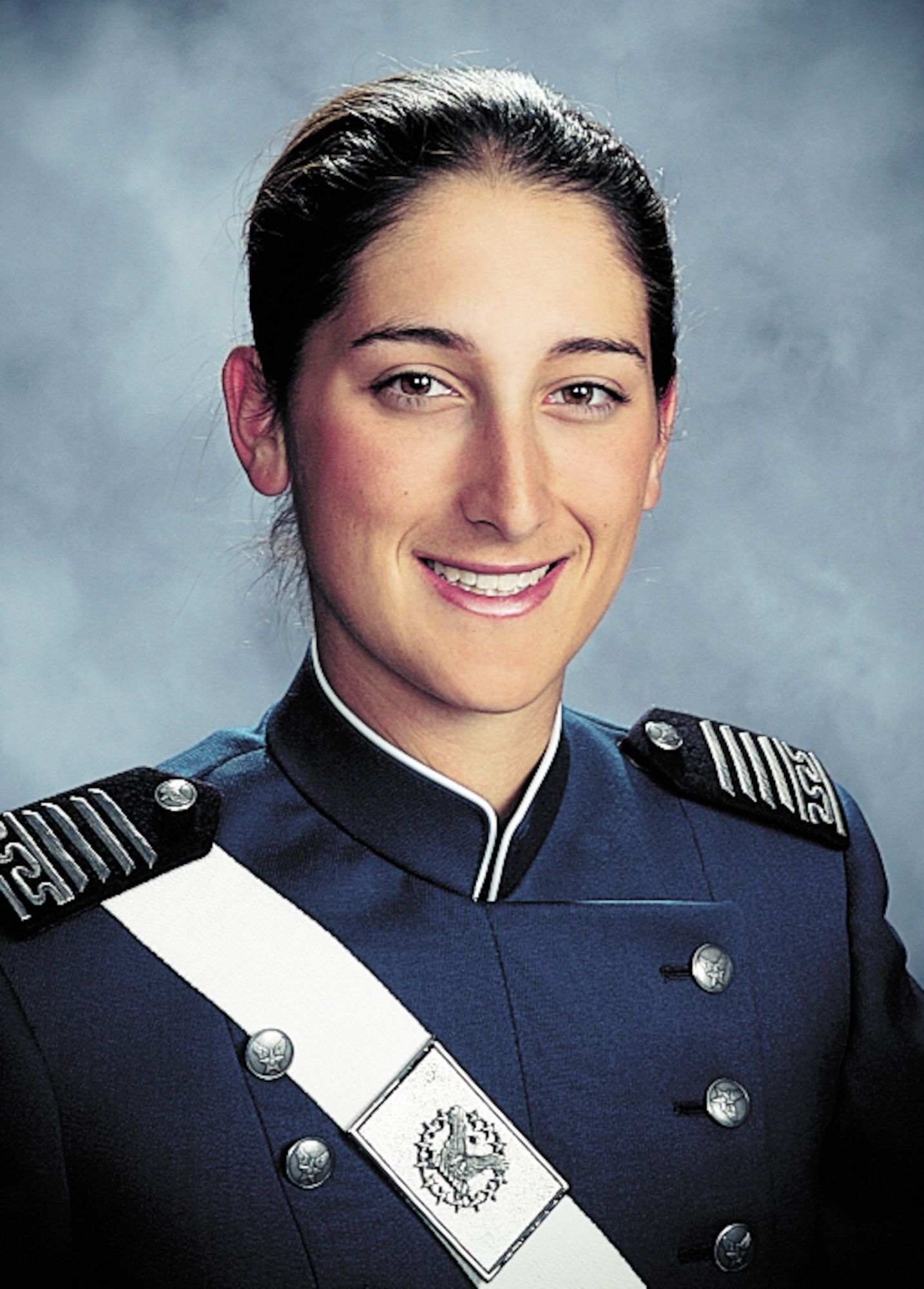 First Lt. Roslyn Schulte, 25, died from wounds suffered from a roadside bomb in Afghanistan May 20. She was a 2006 graduate of the U.S. Air Force Academy in Colorado Springs, Colo., and is seen here in her senior class photo. (U.S. Air Force photo)