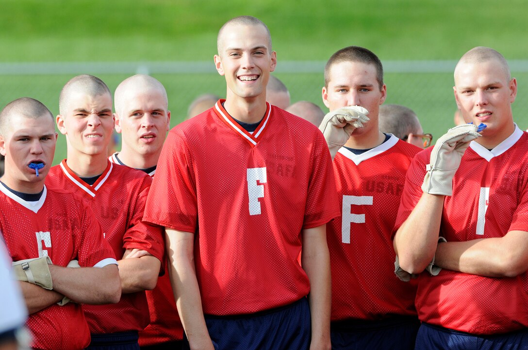 Basic cadet trainees with the U.S. Air Force Academy's Class of 2013 participate during Field Day activities here today. About 1,344 trainees competed in various athletic events during Field Day, including tug of war, log relays, steeple chase and sprint relays. Basic cadet training started June 25 and continues through Aug. 1. The new cadets are in their first month of training and are learning about Air Force heritage, honor, discipline and Air Force core values, in addition to improving physicalfitness. The fall academic semester begins Aug. 6. (U.S. Air Force photo/Mike Kaplan)