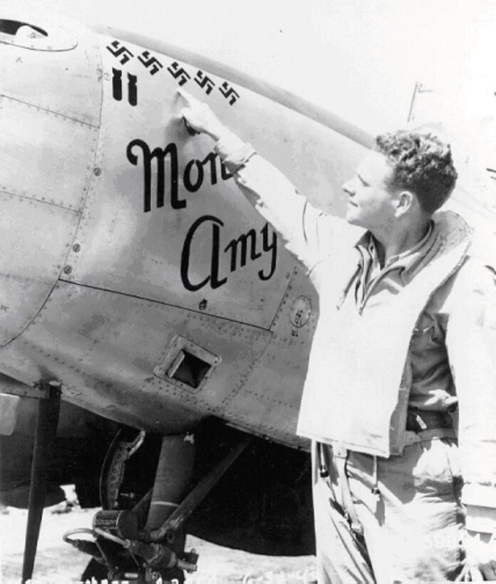 Maj. Herbert Hatch shows off his day's work.
