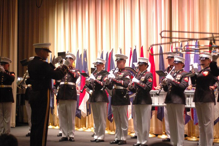 The Quantico Va., Marine Corps Band plays for the NAACP 35th Annual Armed Services and Veterans Affairs Awards Dinner, July 14.
