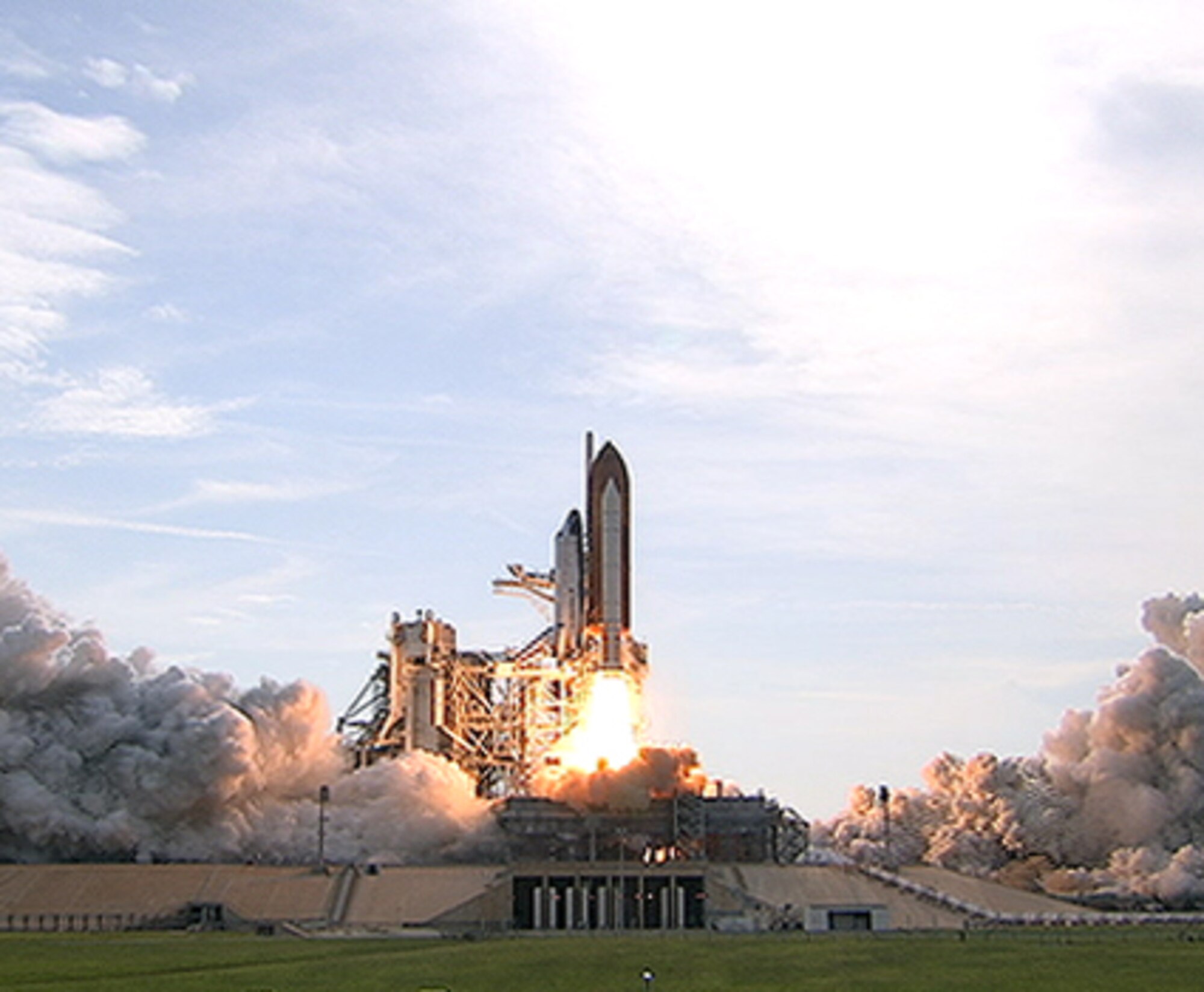 Liftoff of space shuttle Endeavour from Launch Pad 39A at NASA's Kennedy Space Center in Florida. Photo courtesy NASA TV.