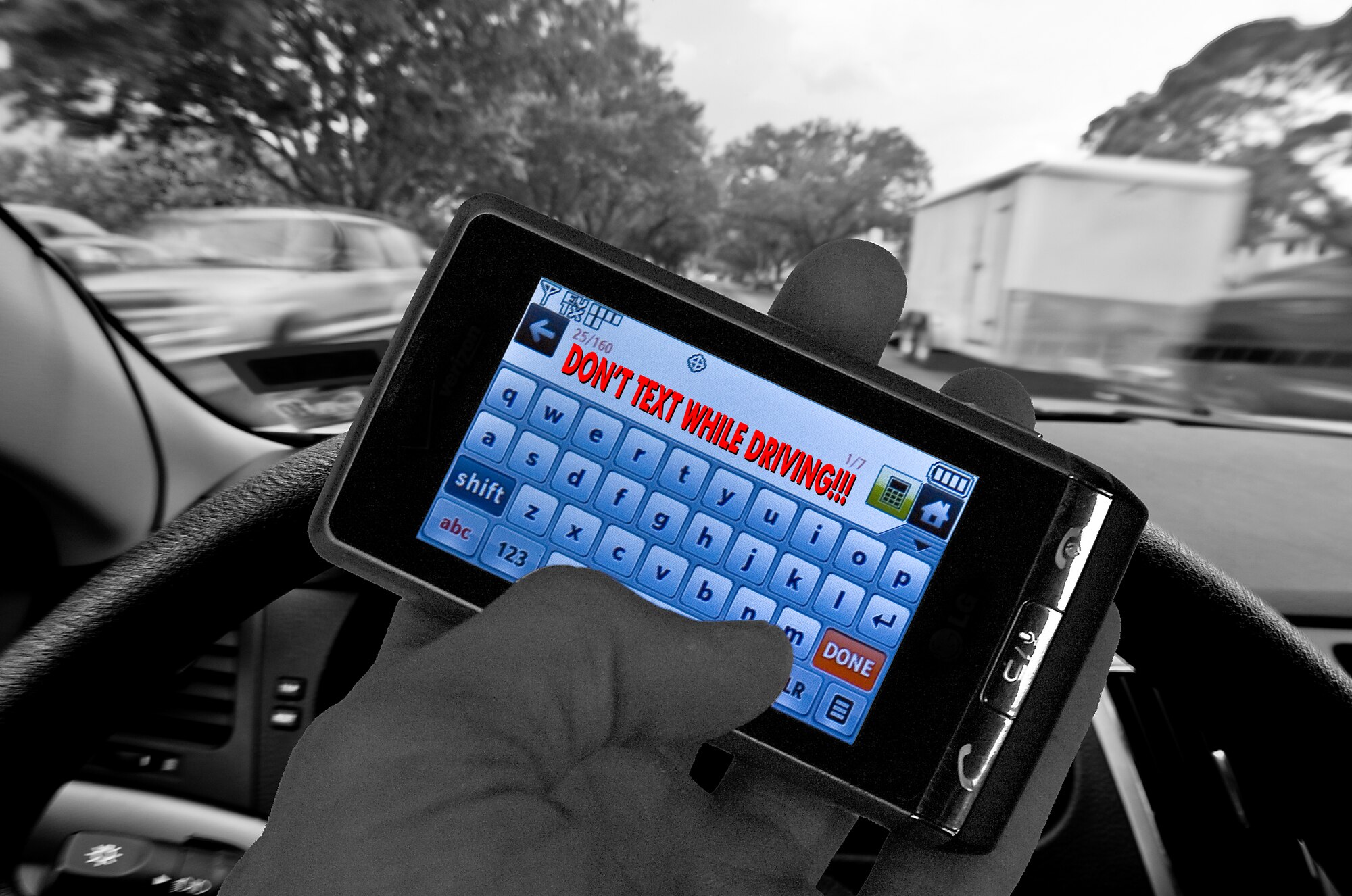 Texting while driving is quickly becoming the new "driving under the influence," according to safety experts. (photo by Tech. Sgt. Matthew Hannen)