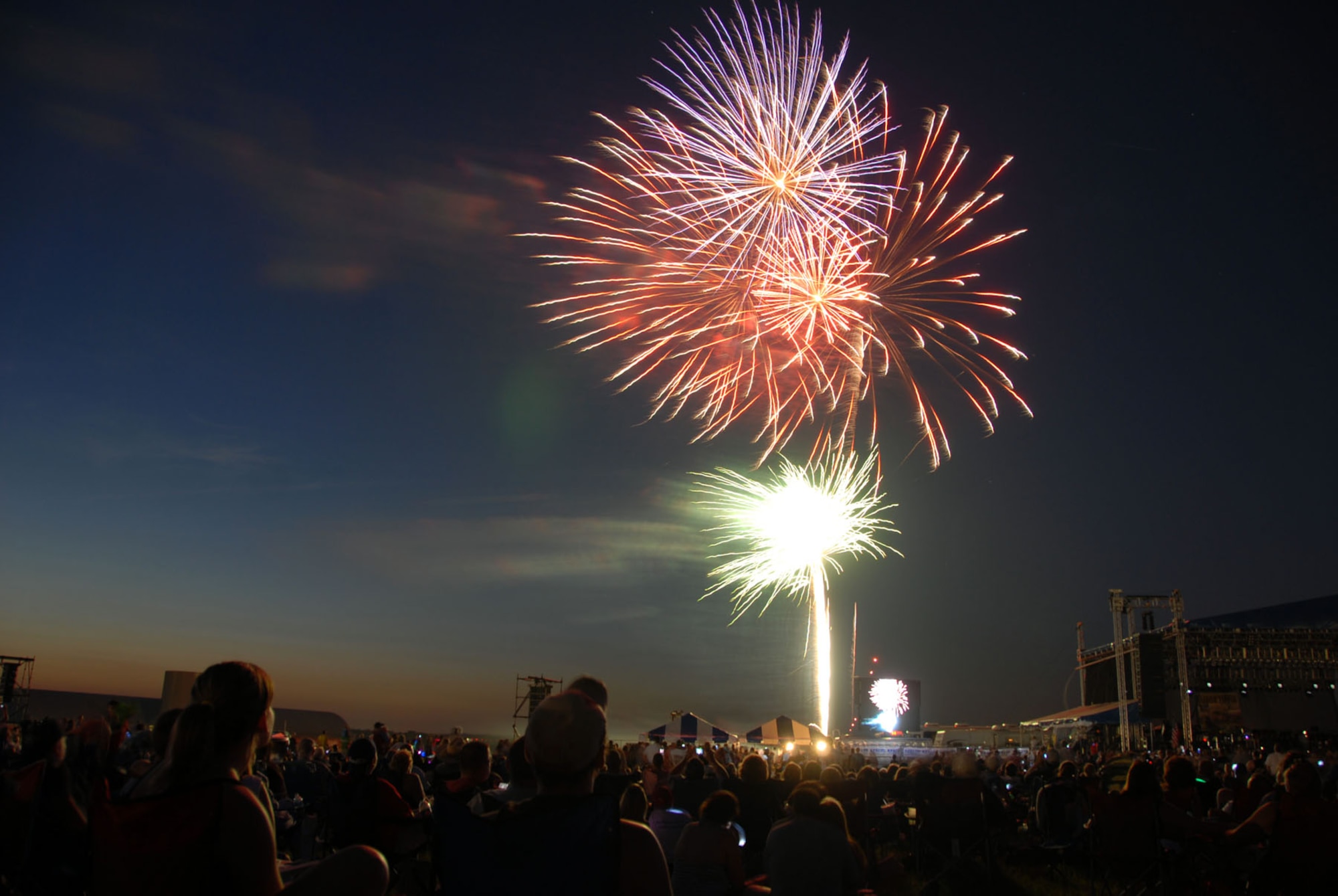 DAYTON, Ohio - A large crowd watches the fireworks during the 2009 Freedom's Call Military Tattoo on the grounds outside the National Museum of the U.S. Air Force. (U.S. Air Force photo)
