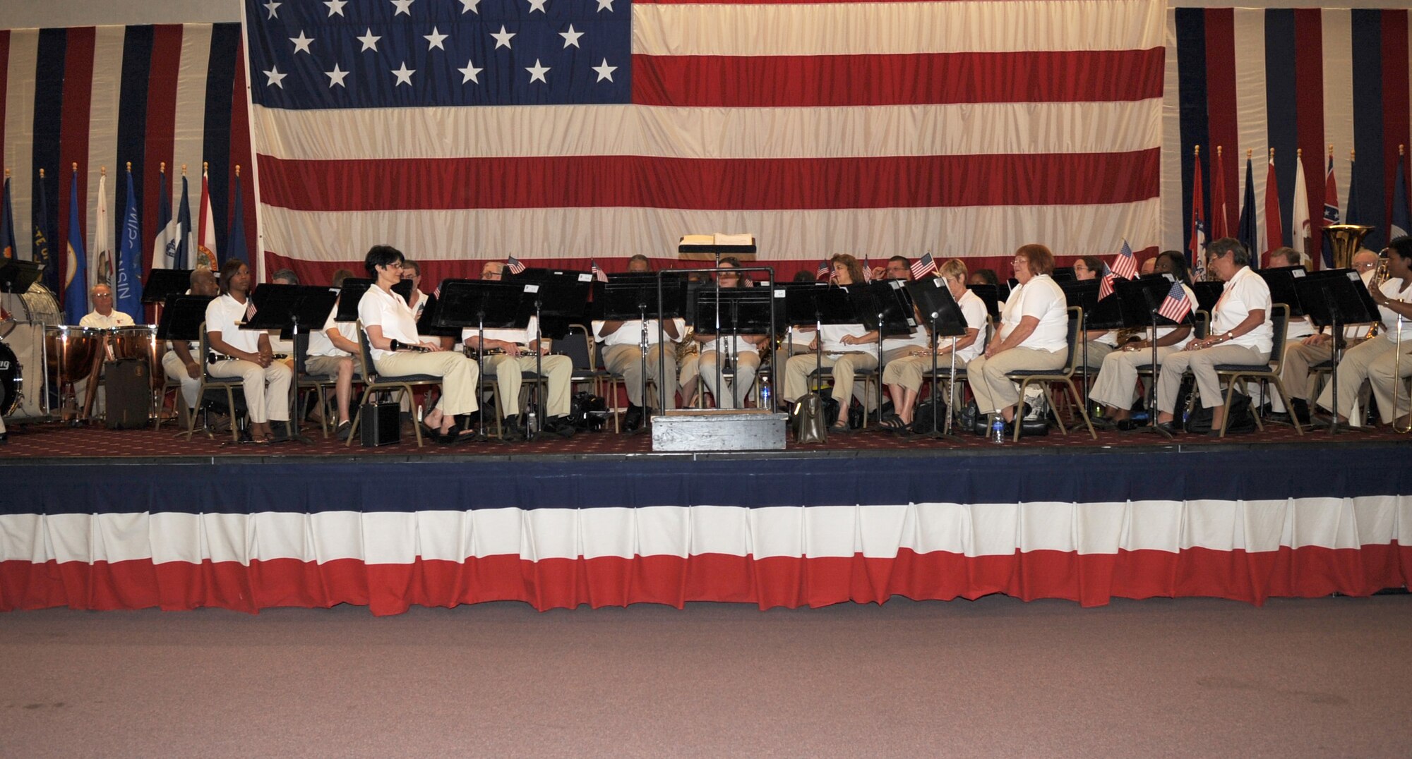 BARKSDALE AIR FORCE BASE, La. -- This is the 21st year the Shreveport Metropolitan Concert Band played to Barksdale and the community during the Fourth of July week. More than 60 members play in the band. (United States Air Force photo by Senior Airman Alexandra Longfellow) 
