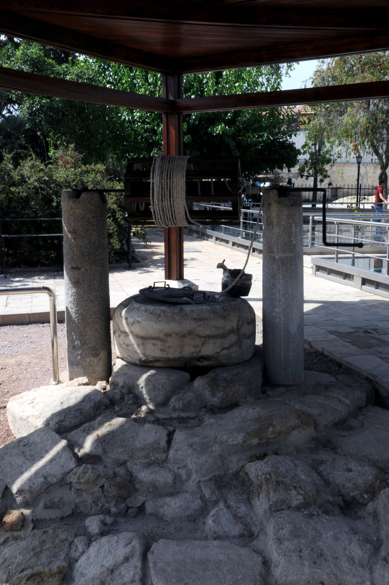St. Paul’s Well is located in an older part of the city.  The well is right next to the foundation of a very old house.  The pit in which the foundation is located is covered with glass for its protection.  The well and home are said to be where St. Paul lived.  He is also referred to as St. Paul of Tarsus. (U.S. Air Force photo/Staff Sgt. Raymond Hoy)