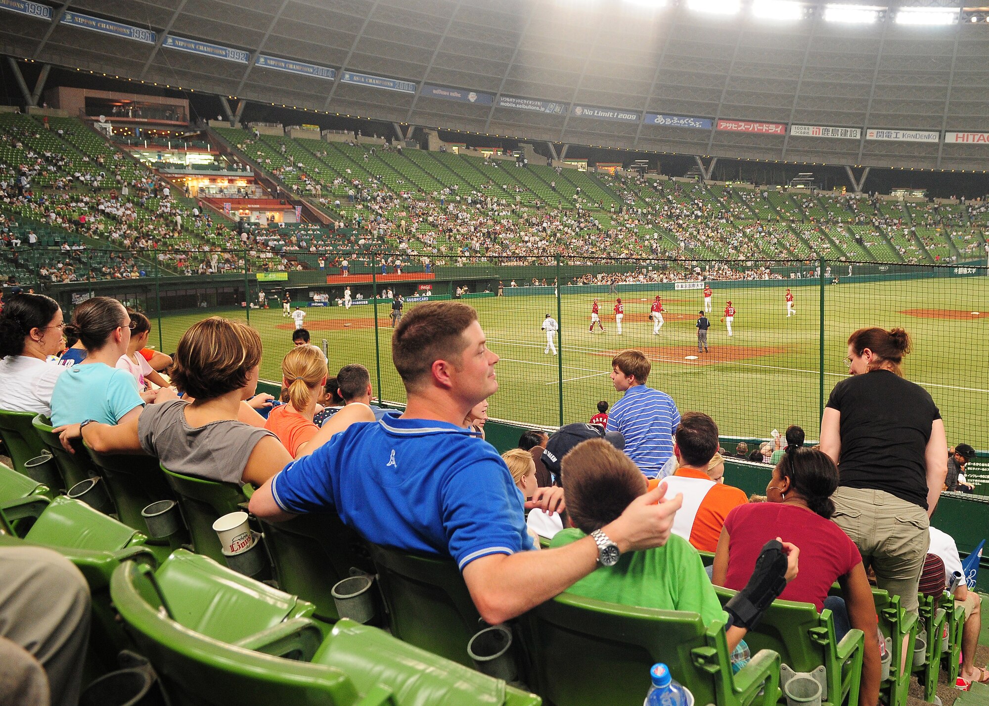 TOKOROZAWA, Japan - The Musashimurayama Yokota Friendship Club treated members of the 374th Operations Group to a Japanese Baseball League game between the Saitama Seibu Lions and the Tohoku Rakuten Golden Eagles July 14. The club hosts several events throughout the year to strengthen the relationship between the two communities. (U.S. Air Force photo/Airman 1st Class Michael Dillon)