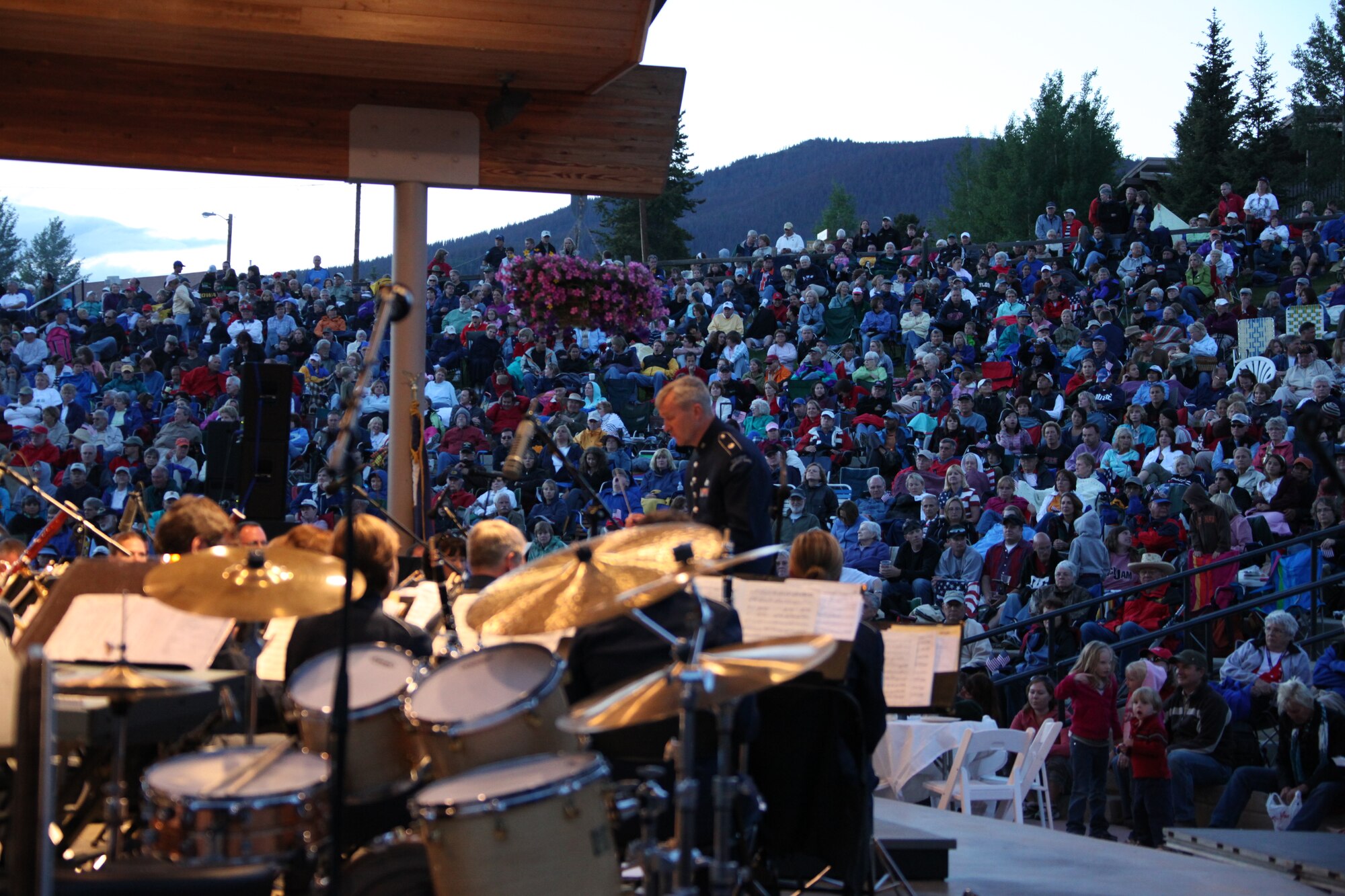 Lt Col Larry Lang conducts the Band in front of over 8500 people in Dillon, CO