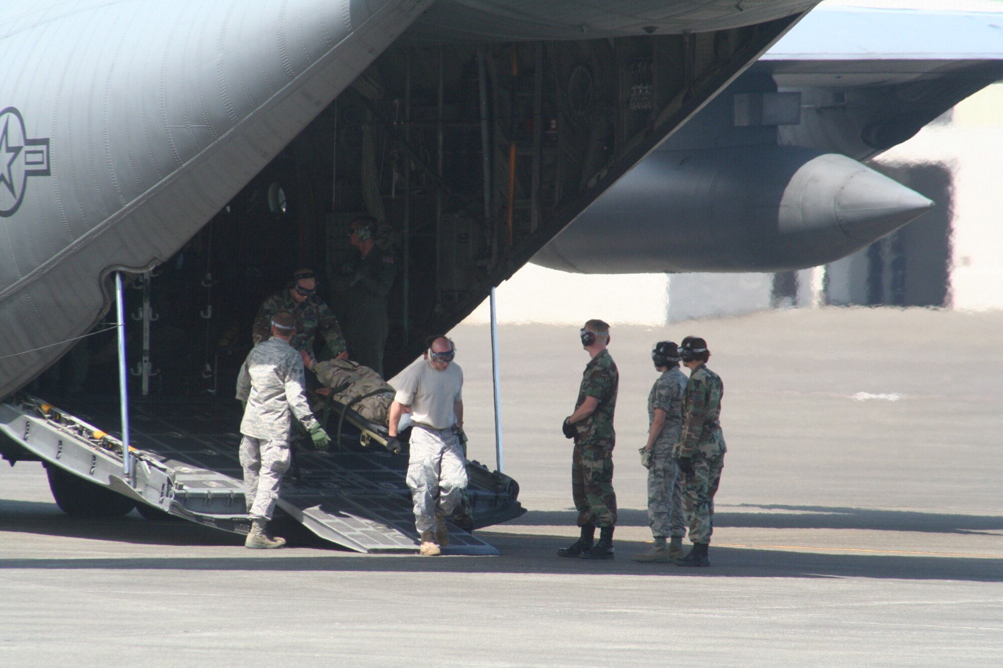 Teams compete in the aeromedical evacuation events for Air Mobility RODEO 2009 at McChord Air Force Base, Wash., July 20, 2009.  More than 100 teams are participating in RODEO competition, including teams from seven foreign countries. RODEO is the U.S. Air Force's and AMC's premier air mobility competition. It's an international combat skills and flying operations competition designed to develop and improve techniques, procedures and interoperability with international partners to optimize mobility partnerships and enhance mobility operations. (U.S. Air Force Photo/Tech. Sgt. Scott T. Sturkol)