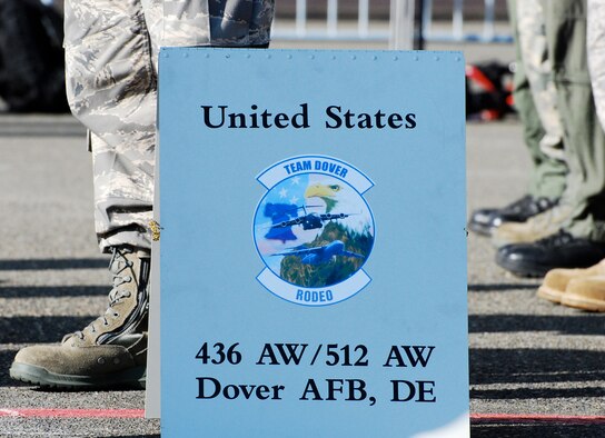 Team Dover Airmen arrived at McChord Air Force Base, Wash., July 18 for the Air Mobility Command RODEO. Both the 512th and 436th Airlift Wings will compete as one in many airlift operation aspects including aerial port, maintenance, security forces and aircrew events. (U.S. Air Force photo/Staff Sgt. Steve Lewis)