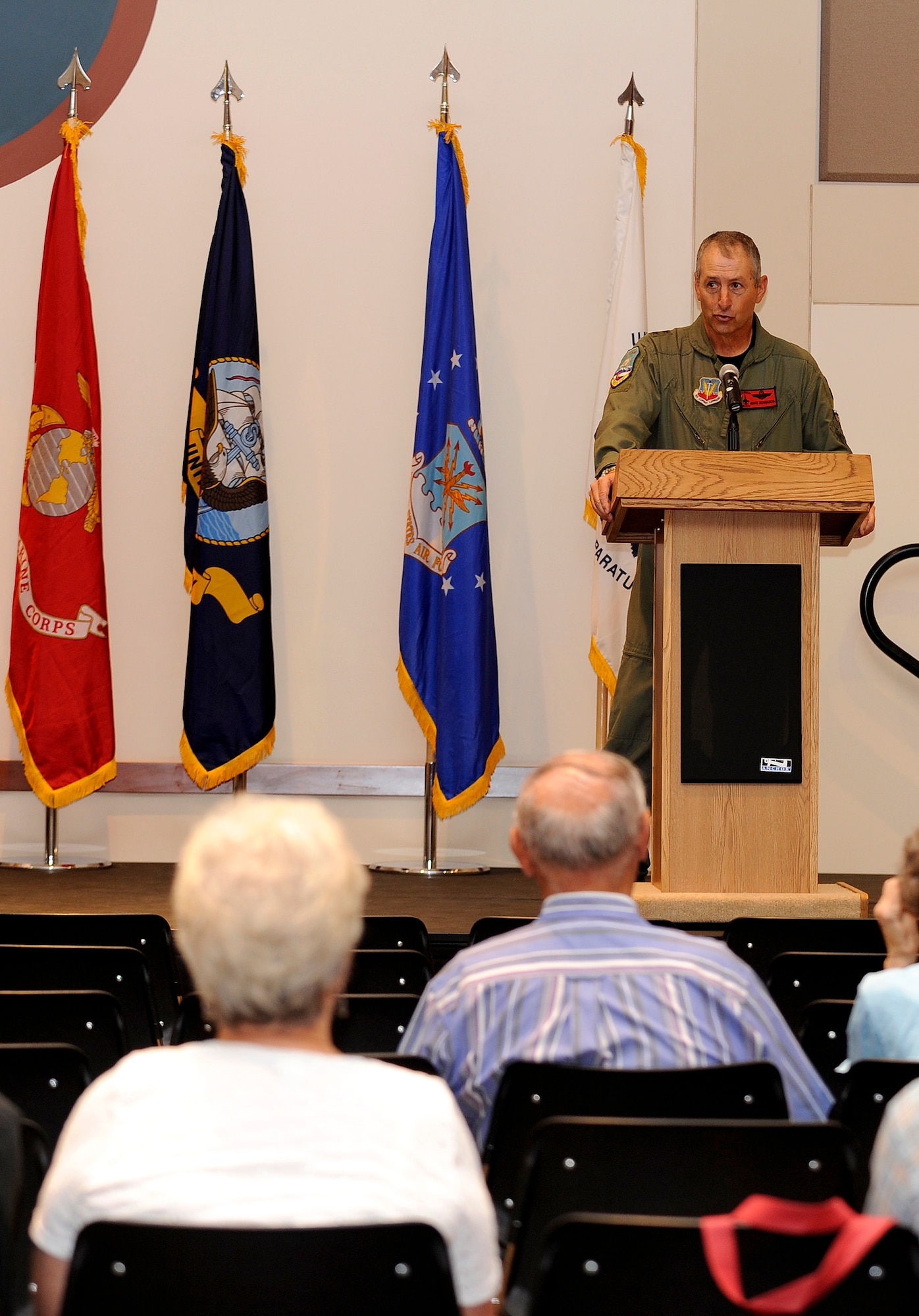 BUCKLEY AIR FORCE BASE, Colo. - Maj. Gen. H. Michael Edwards, Colorado's Adjutant General, was the guest speaker at Team Buckley's 11th Annual Retiree Appreciation Day July 18. General Edwards is also the governor's Executive Director of Military and Veteran Affairs. (U.S. Air Force photo by Senior Airman Steve Czyz)