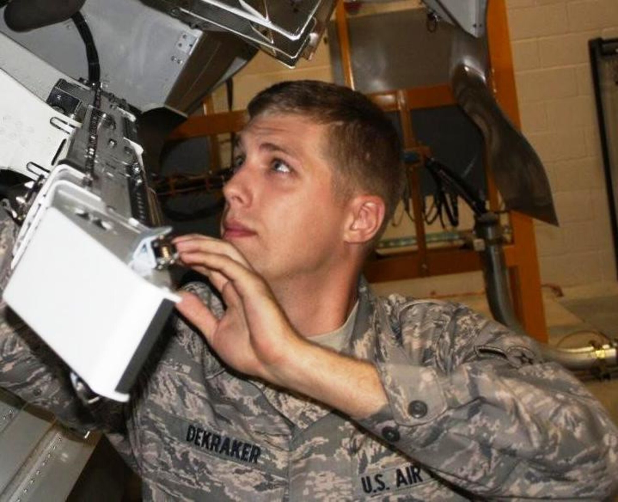 Airman Phillip  Dekrake, a graduate of the 362nd Training Squadron’s F-22 Aircraft Maintenance Course, received an ACE Award for attaining a cumulative average of 100 percent through eight blocks of instruction July 22. He is only the second recipient of this academic award for this course. Upon his graduation he will attend a four-week follow-on course taught at Tyndall Air Force Base, Fla. (U.S. Air Force photo/ Tech. Sgt. John Barr)