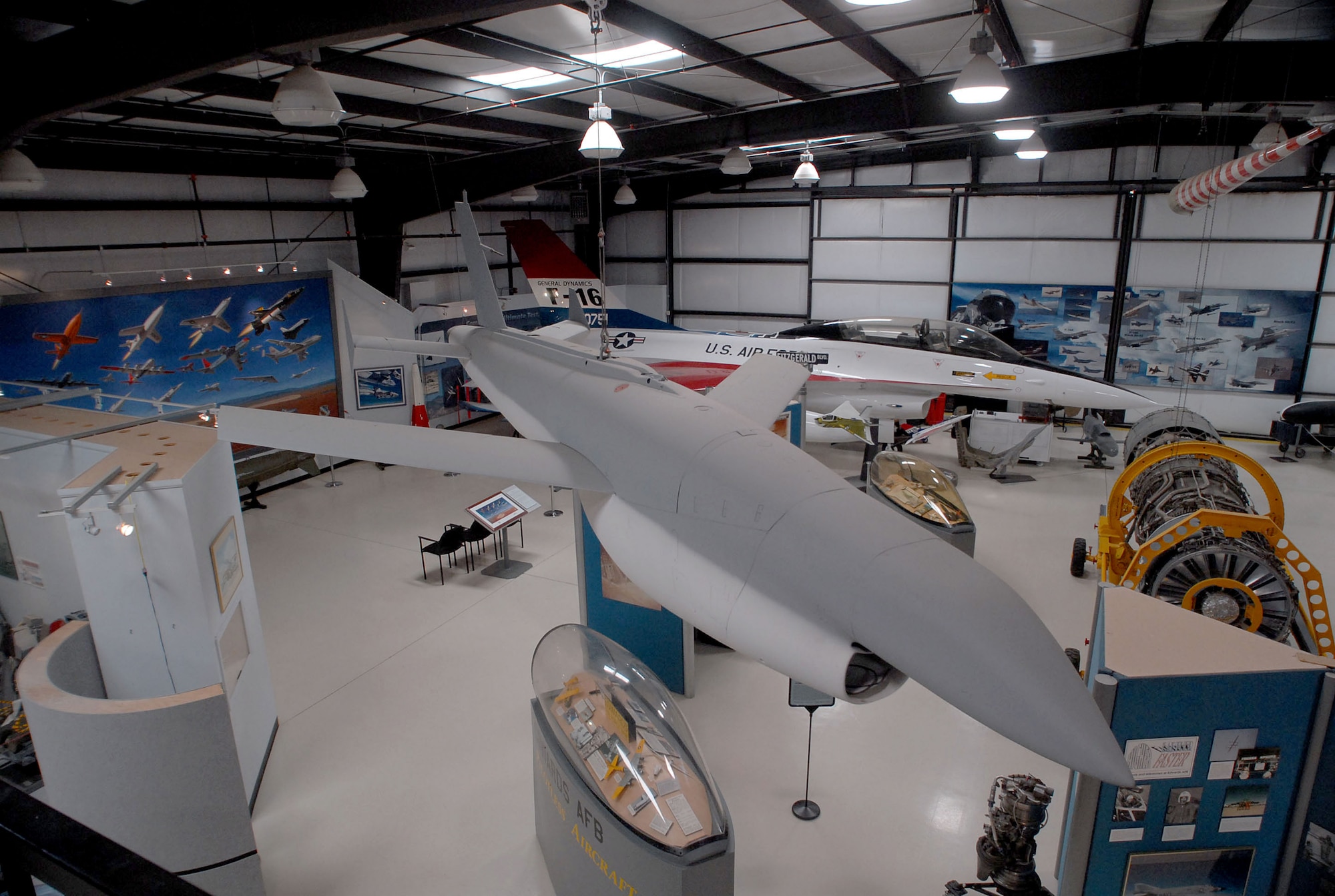 The Air Force Flight Test Center Museum features a variety of exhibits including aircraft, election seats, weapons, models and engines. (Air Force photo by Senior Airman Jason Hernandez) 