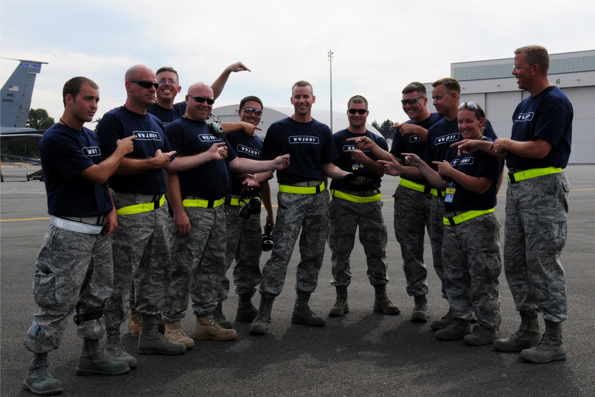 MCCHORD AIR FORCE BASE, Wash. -- 916th Air Refueling Wing maintainers celebrate  after a successful launch. (U.S. Air Force photo by: TSgt. Scotty Sweatt)