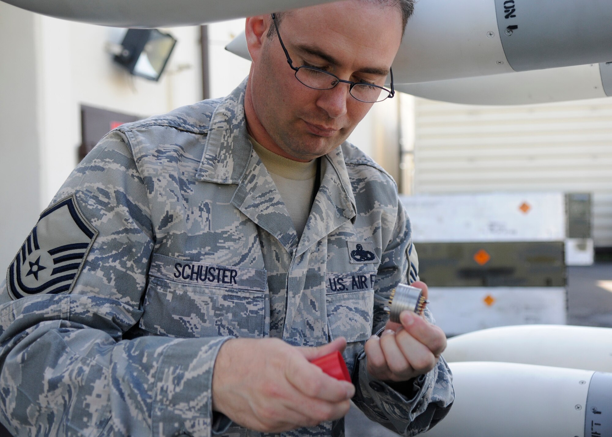 SPANGDAHLEM AIR BASE, Germany -- Master Sgt. Jamie Schuster, 52nd Equipment Maintenance Squadron precision guided munitions element chief, is the 52nd Fighter Wing's Top Saber Performer for the week of July 24-30. (U.S. Air Force photo by Airman 1st Class Staci Miller) 
