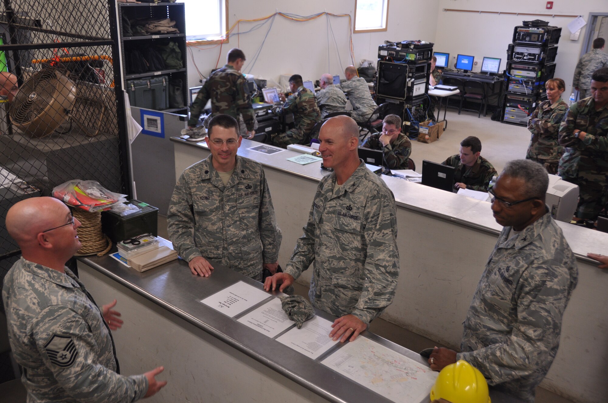 221 CBCS - Fort McCoy,Wisconsin DV Visit from Col David Stickley, ANG Director of Communications, Col Will Allen. Commander of 254 combat Communications Group
