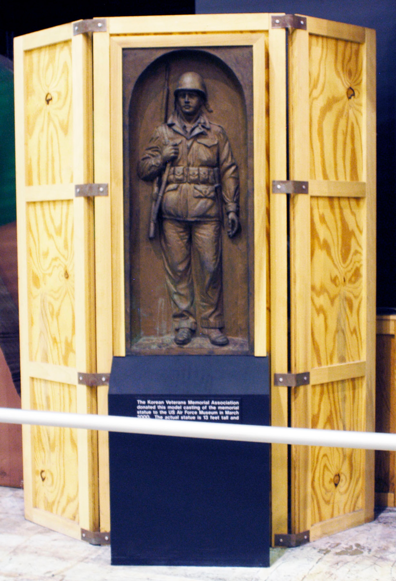DAYTON, Ohio -- The Korean Veterans Memorial Association donated this model casting to the National Museum of the U.S. Air Force in March 2000. A 13-foot tall granite statue based on this model and representing all the services stands in nearby downtown Dayton. (U.S. Air Force photo)