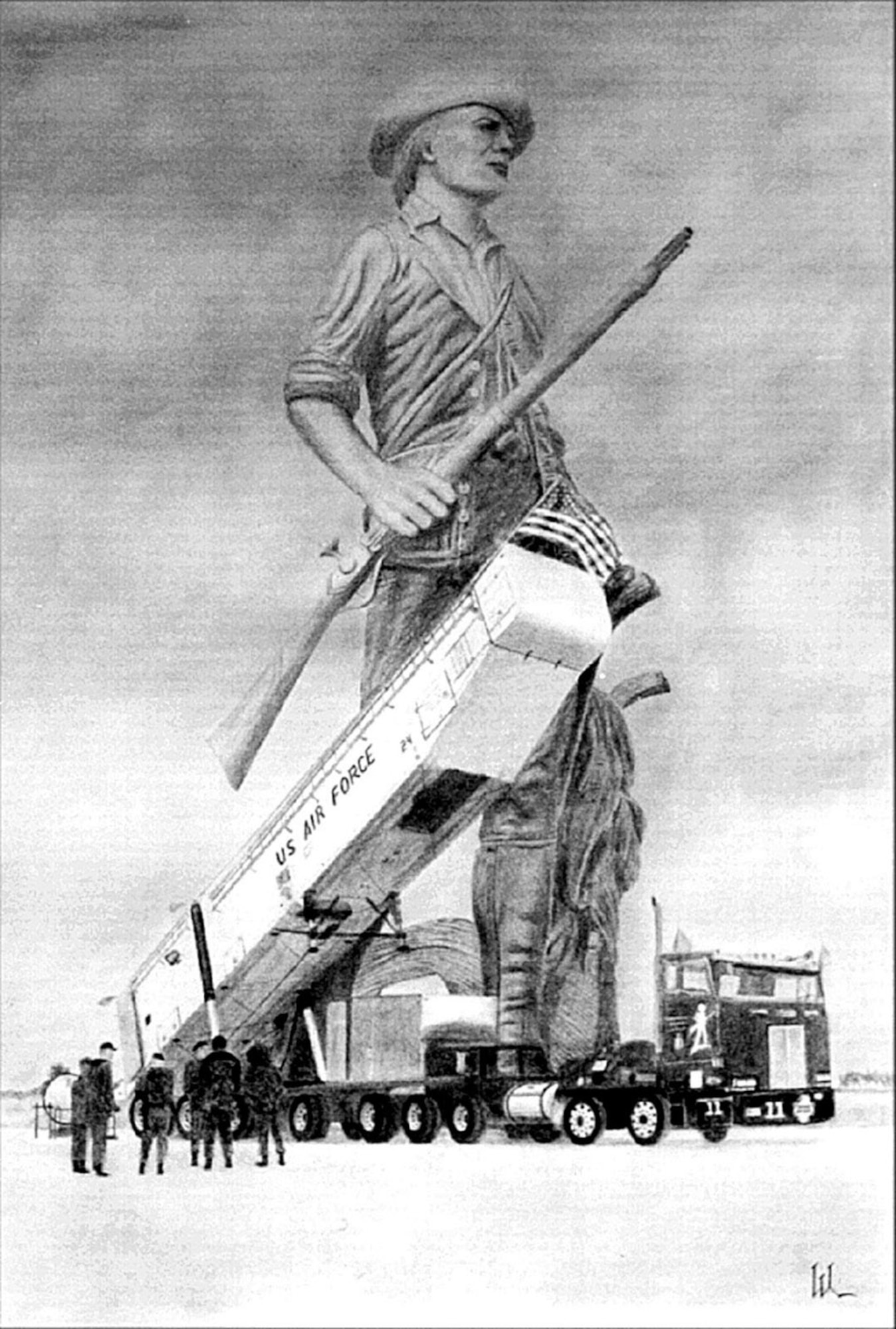 Minuteman Missile with spirit of Minuteman illustration (Illustration by Gregory Wiepert)