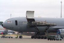Airmen load cargo into a KC-10 Extender from McGuire Air Force Base, N.J., during operations for Air Mobility RODEO 2009 July 23 at McChord AFB, Wash.  (U.S. Air Force Photo/Tech. Sgt. Scott T. Sturkol)