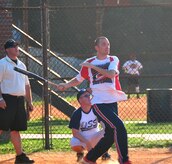 Robby Kindernay prepares to run after hitting a fly ball into the outfield during a shutout intramural softball game here July 21. 437th Security Forces Squadron won against 437th Operations Support Squadron 10-0. Kindernay is with the 437 SFS. (U.S. Air Force photo/Staff Sgt. Daniel Bowles)