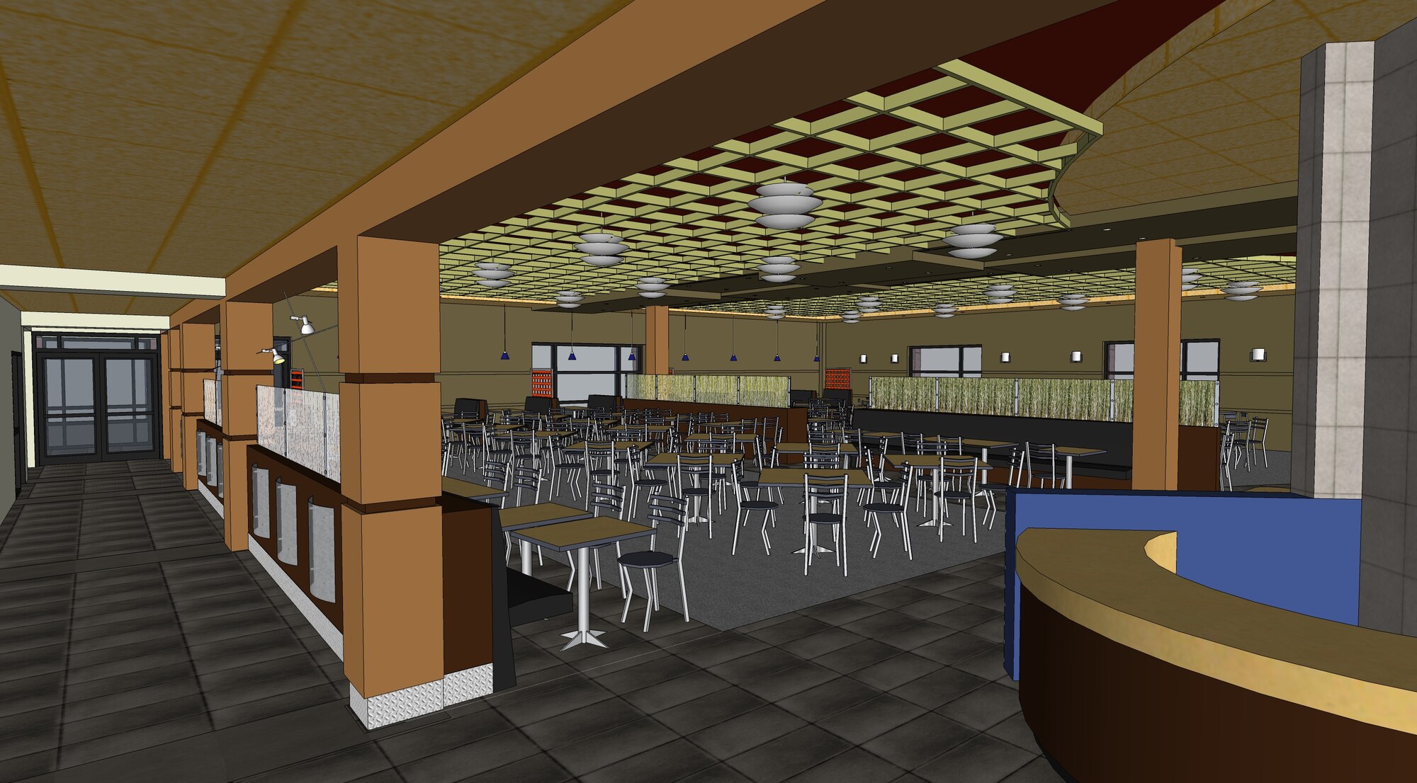 Artist rendition of the remodeled Dining Facility scheduled to be complete summer of 2010.