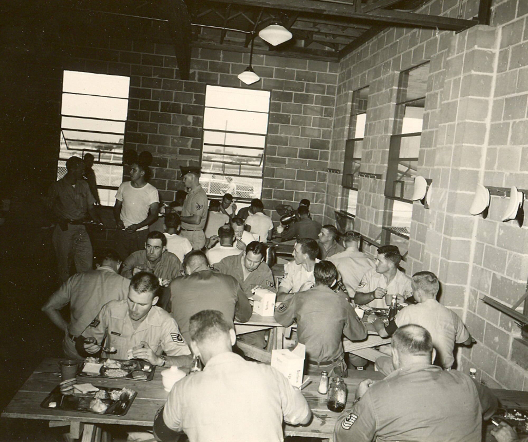 This photo was taken in 1958 of the dining area of the building used at Hutchinson during the very early days of the 190th’s history.