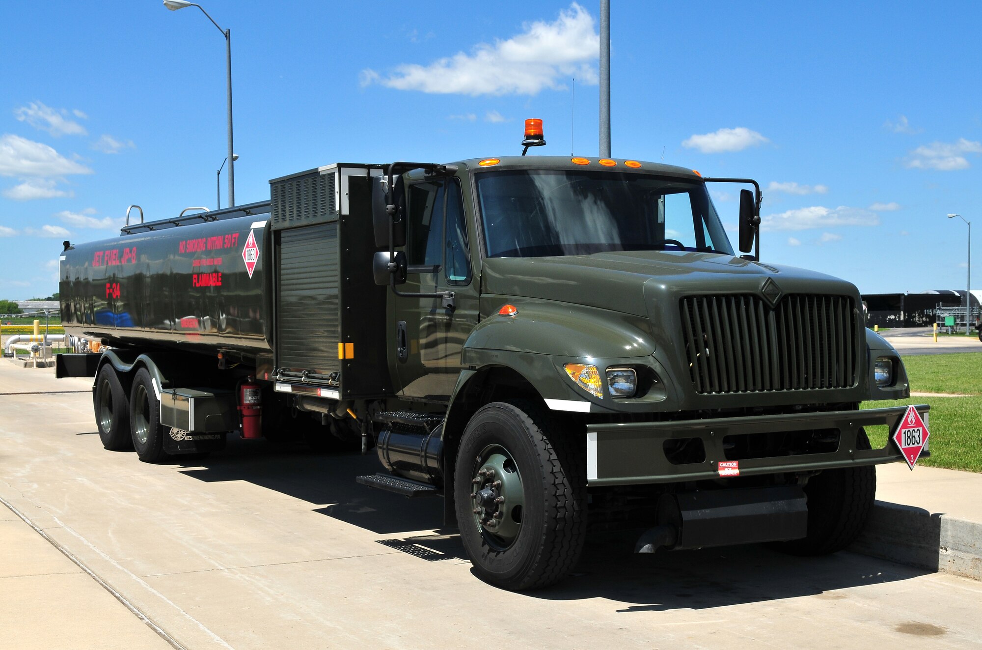 An Oshkosh R-11 refueling truck from the WI Air National Guard's 115th Fighter Wing in Madison, WI as shot on June 28, 2009.  (U.S. Air Force photo by Master Sgt. Paul Gorman)