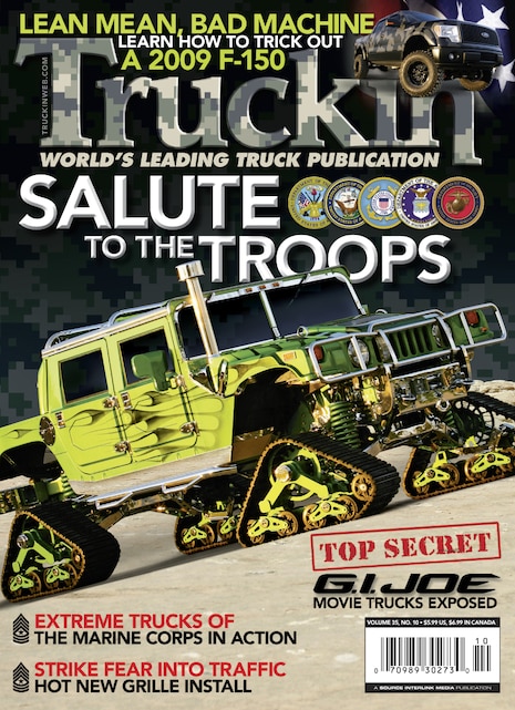 The latest edition of Truckin' magazine, set to hit newsstands July 28, will feature 12 pages from his visit to the Marine Corps Air Ground Combat Center and thousands of copies are slated to be shipped to troops overseas.