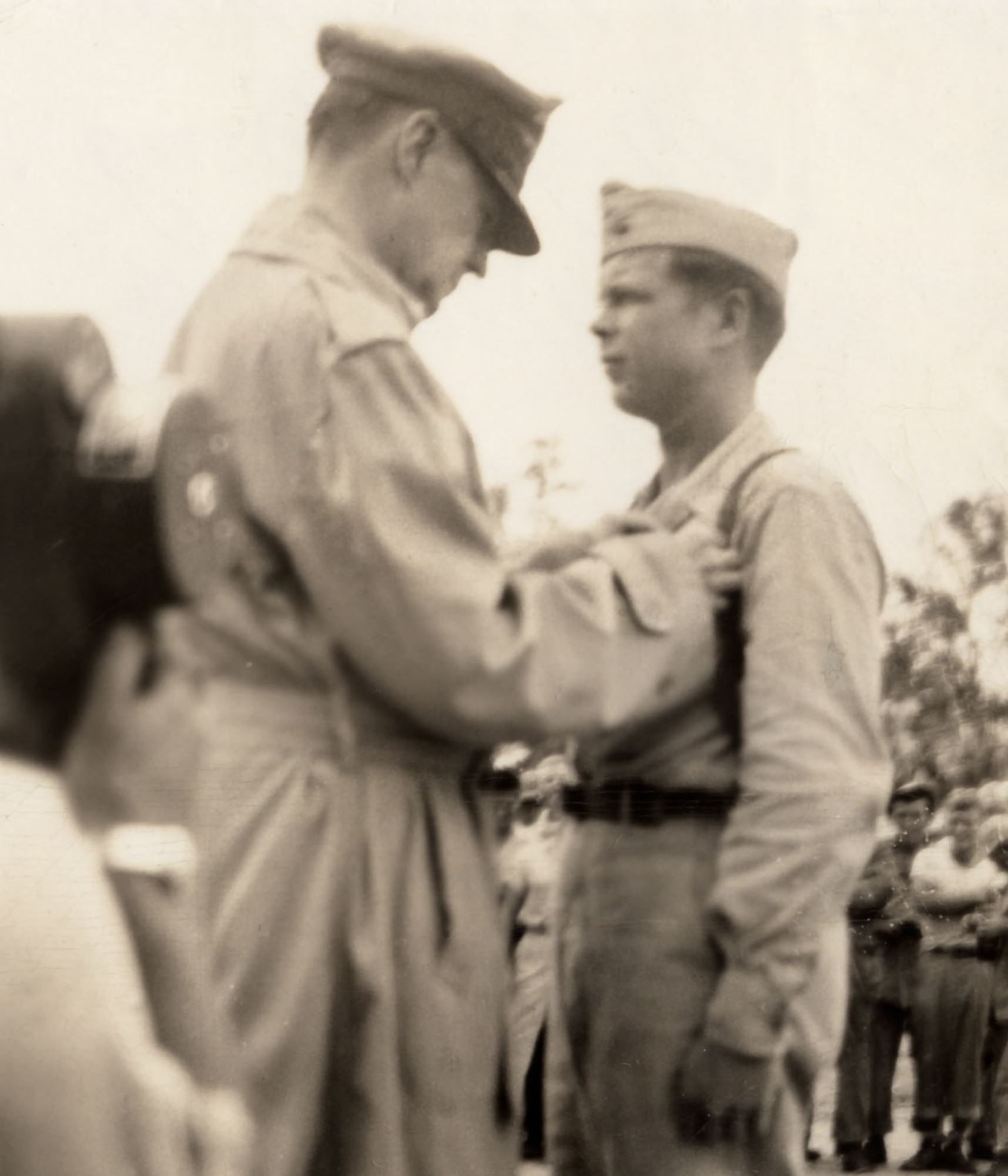 Gen. Douglas MacArthur presents the Medal of Honor to Maj. Richard Bong in December 1943. Bong was America’s highest scoring ace in World War II. (U.S. Air Force photo)