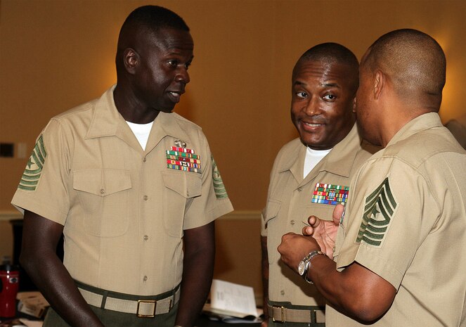 Sergeants Major from across the Marine Corps conferred on Washington for the 2009 Sergeant Major Symposium July 27–31. The week-long forum yielded discussion on an array of topics to include suicide prevention, family support and readiness and the Wounded Warrior Regiment.