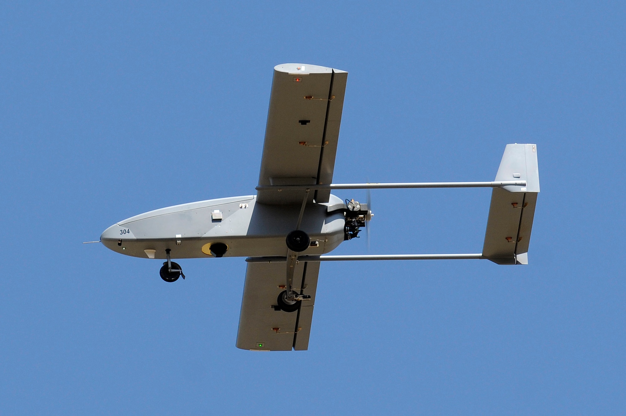 The U.S Air Force Academy's unmanned aircraft systems Viking 300 aircraft flies July 22 over Fort Carson, Colo.  (U.S. Air Force photo/Mike Kaplan)