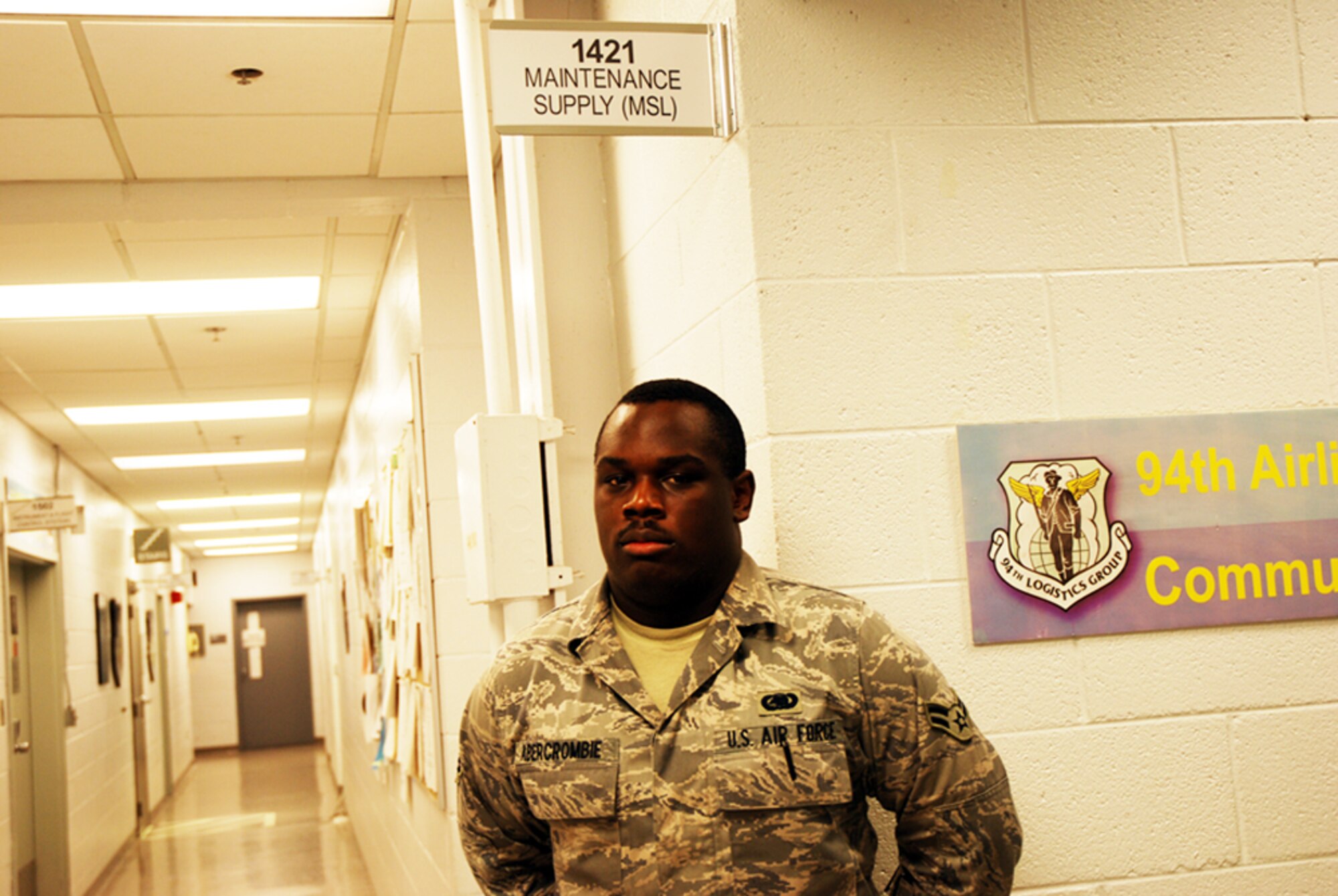 Airman 1st Class Terence Abercrombie, 94th Maintenance Operations Flight, is selected for the INNERview for week July 27 to 31. He is in charge of ordering maintenance supplies for the C-130H aircraft here at Dobbins. (U.S. Air Force photo/Kennith Green)