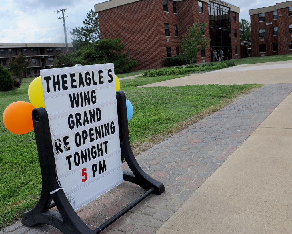 LANGLEY AIR FORCE BASE, Va. -- The Eagle's Wing, a multi-purpose location that caters to the young adult community at Langley, re-opened at their new location on the third floor of the Career Development building July 23. The Eagle's Wing is considered a "safe haven" for many Airmen looking for a place to eat, hang out, attend Bible studies, and interact with others through video games and poker nights. (U.S. Air Force photo/Airman Rebecca Montez)

