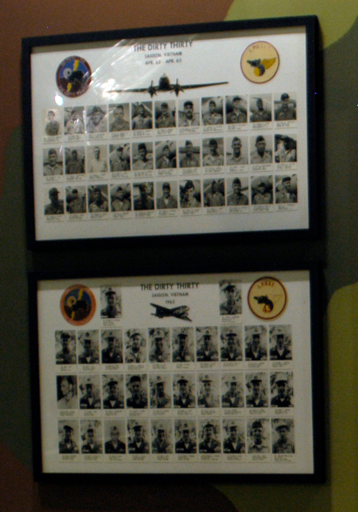 DAYTON, Ohio - Composite photos of members of the "Dirty Thirty" groups on display in the Southeast Asia War Gallery at the National Museum of the U.S. Air Force. (U.S. Air Force photo)