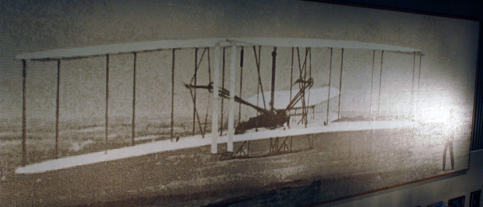 DAYTON, Ohio -- First flight mural in Kettering Hall at the National Museum of the U.S. Air Force. (U.S. Air Force photo)