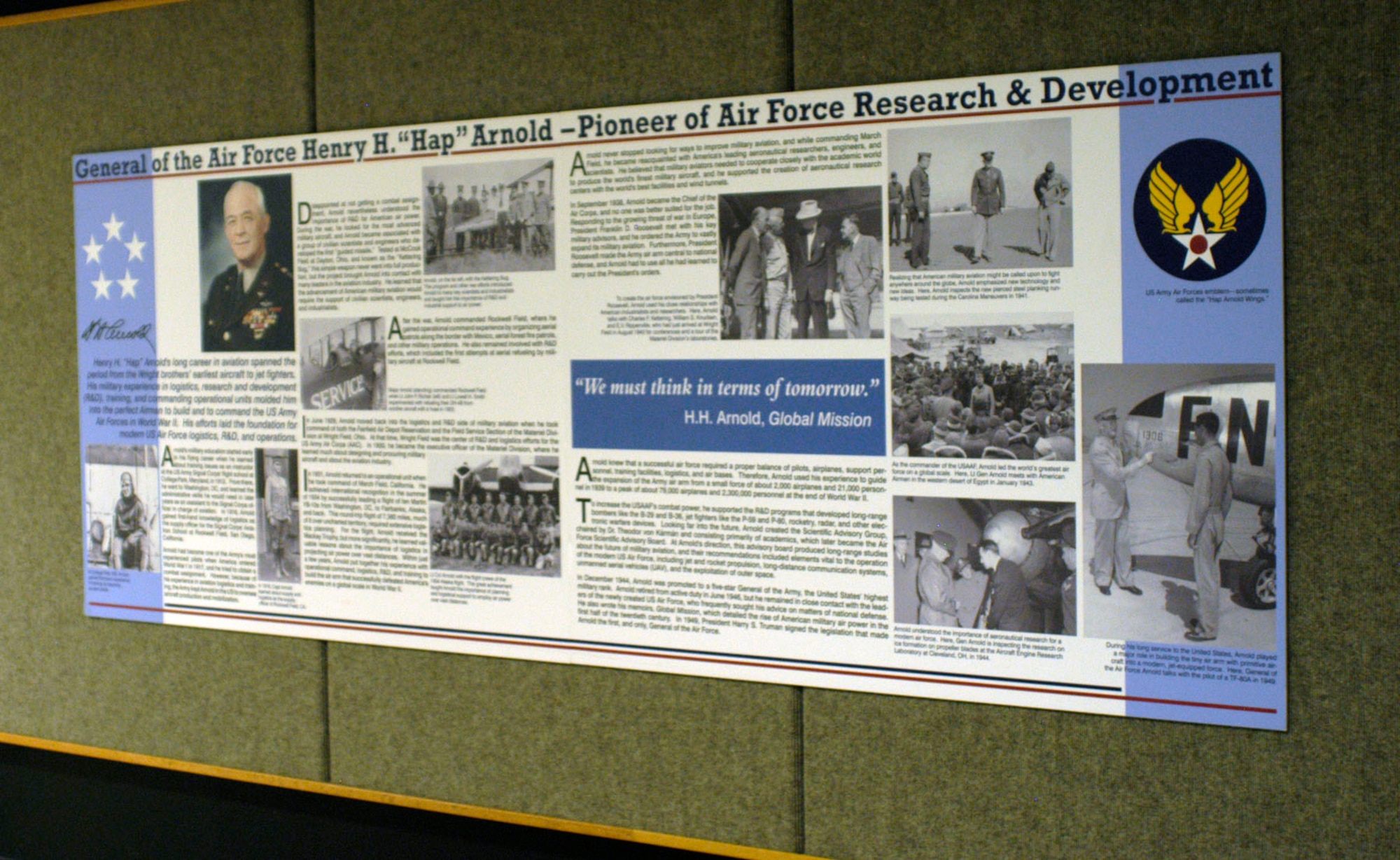 DAYTON, Ohio -- Gen. Henry H. "Hap" Arnold exhibit at the National Museum of the U.S. Air Force. (U.S. Air Force photo)