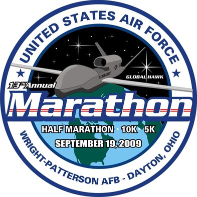 The 13th Annual Air Force Marathon is set for Sept. 19 at Wright-Patterson Air Force Base, Ohio.  (U.S. Air Force graphic)