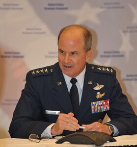 Omaha, Neb. -- Gen. Kevin P. Chilton, commander, U.S. Strategic Command, attends a conference at the inaugural Deterrence Symposium held at the Qwest Center July 30.