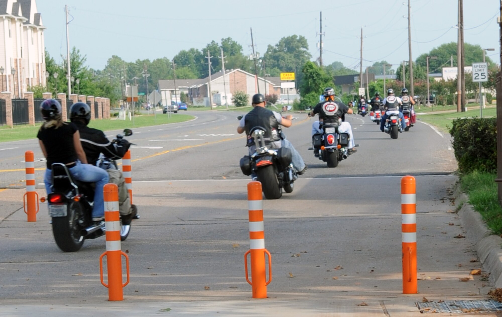Riders from the Barksdale Freedom Riders, Shreveport Hogs, the Patriot Guard Riders and individual riders took a 105 mile ride throughout the city in support of Staff Sgt. David Flowers, 2d Civil Engineer Squadron, during the Highway Run July 25. (United States Air Force photo by Senior Airman Alexandra Longfellow) (RELEASED)