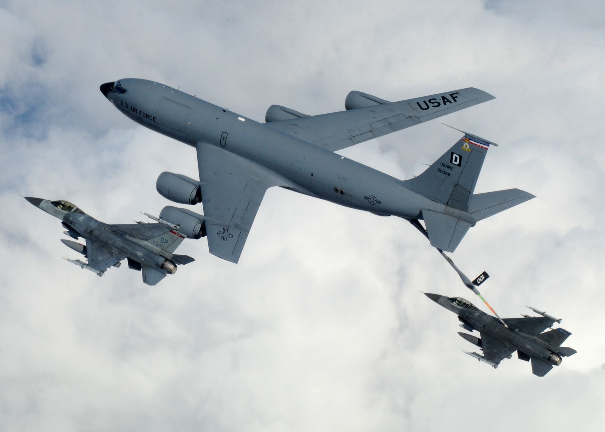 The 351st Air Refueling Squadron has earned the U.S. Air Forces in Europe's Commander's Trophy as the Outstanding Airlift/Tanker/Rescue Squadron for 2008. The USAFE Commander's Trophies are awarded annually for outstanding unit performance in the areas of aircrew training, flying accomplishments, direct operations support, ground and flying safety, contingency, exercise and flag deployments or participation, NATO or USAFE inspections and conversion programs if applicable. (U.S. Air Force file photo by Staff Sgt. Jerry Fleshman)