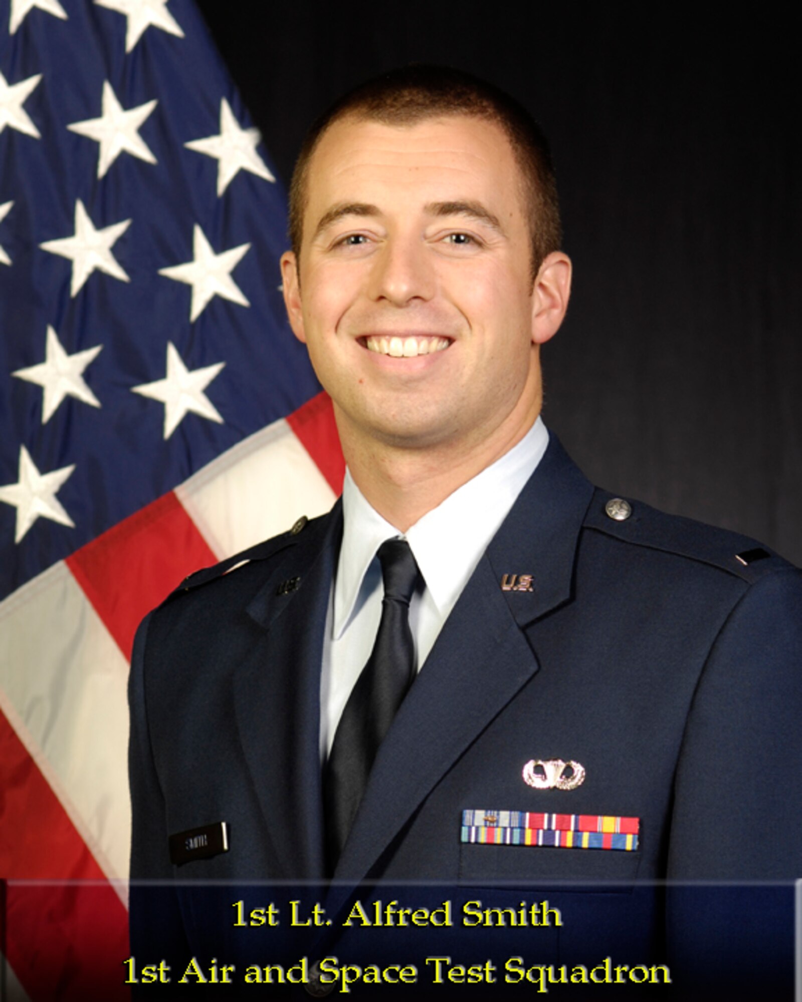 VANDENBERG AIR FORCE BASE, Calif. – 1st Lt. Alfred Smith, from the 1st Air and Space Test Squadron, is the quarterly award winner in the company grade officer category.  