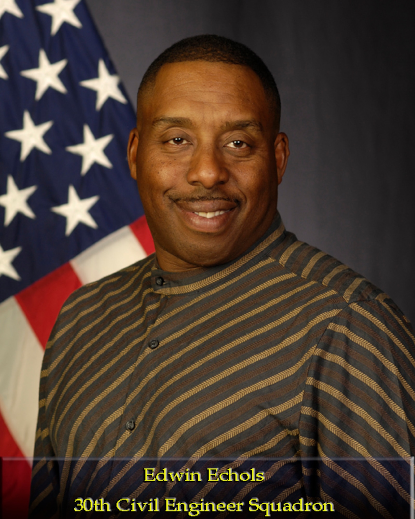 VANDENBERG AIR FORCE BASE, Calif. – Edwin Echols, from the 30th Civil Engineer Squadron, is the quarterly award winner of the civilian category I supervisor award.  